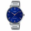 Casio Men's Stainless Steel Minimalistic Blue Dial 3-Hand Analog Watch